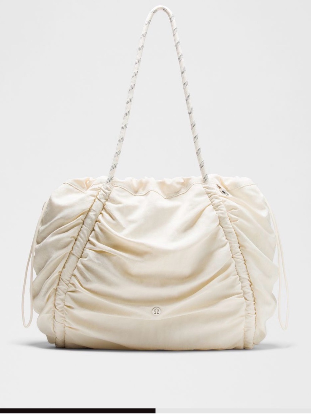 lululemon athletica Cream Ruched Shoulder Tote with Rope Handles NWT